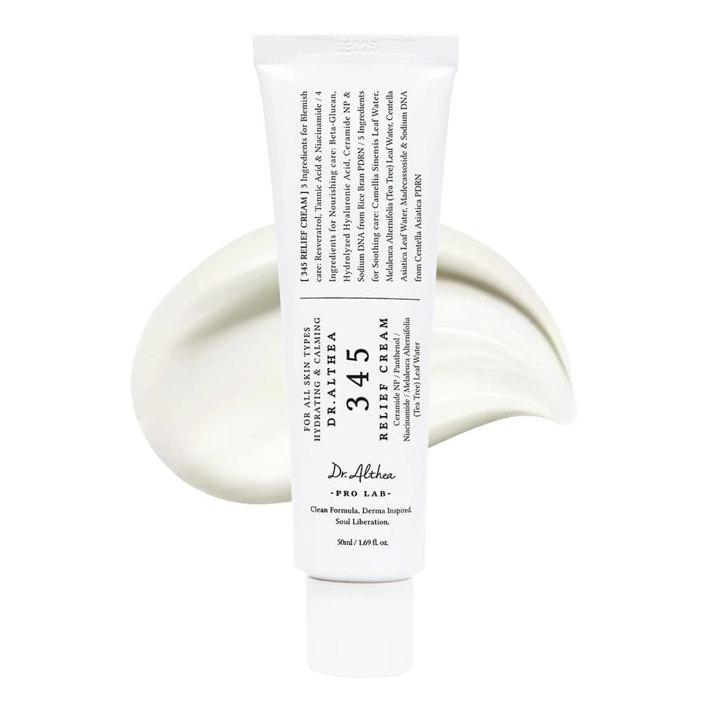 Dr.Althea 345 Relief Cream | Moisturizer for Soothing Recovery and Blemish Care with PDRN & Niacinamide | Korean Vegan Skin Care for All Skin Types (50ml / 1.69 Fl Oz)