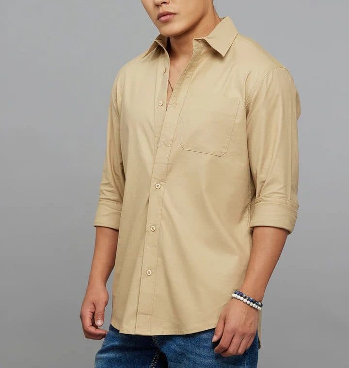 Khaki Full Sleeves Solid Shirt | ROOKIES | Original