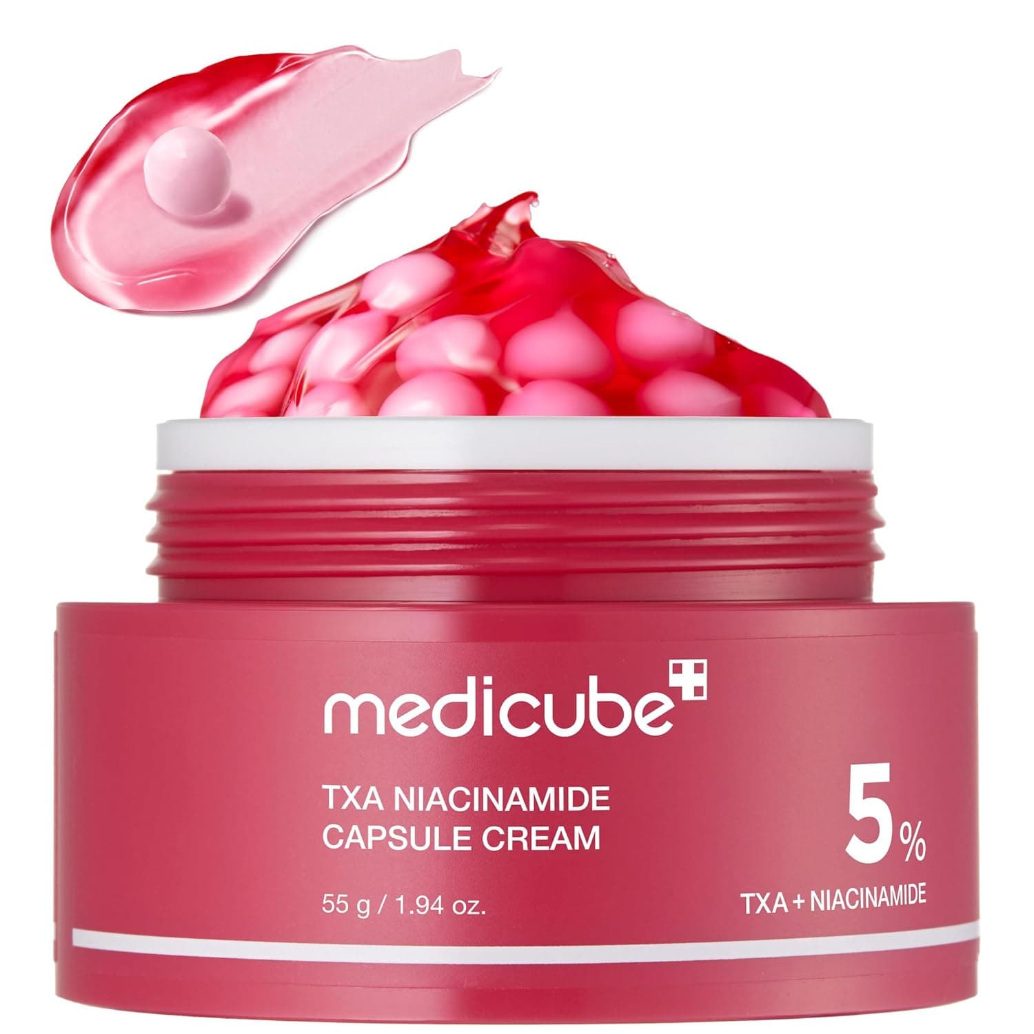 medicube Capsule Cream with TXA + Niacinamide | Dual Radiance Moisturizer Ideal for Use After Spot Care, Uneven Skin Tone & Texture & Hydration | 99% Pure Tranexamic Acid | Korean Skincare, 1.94 oz