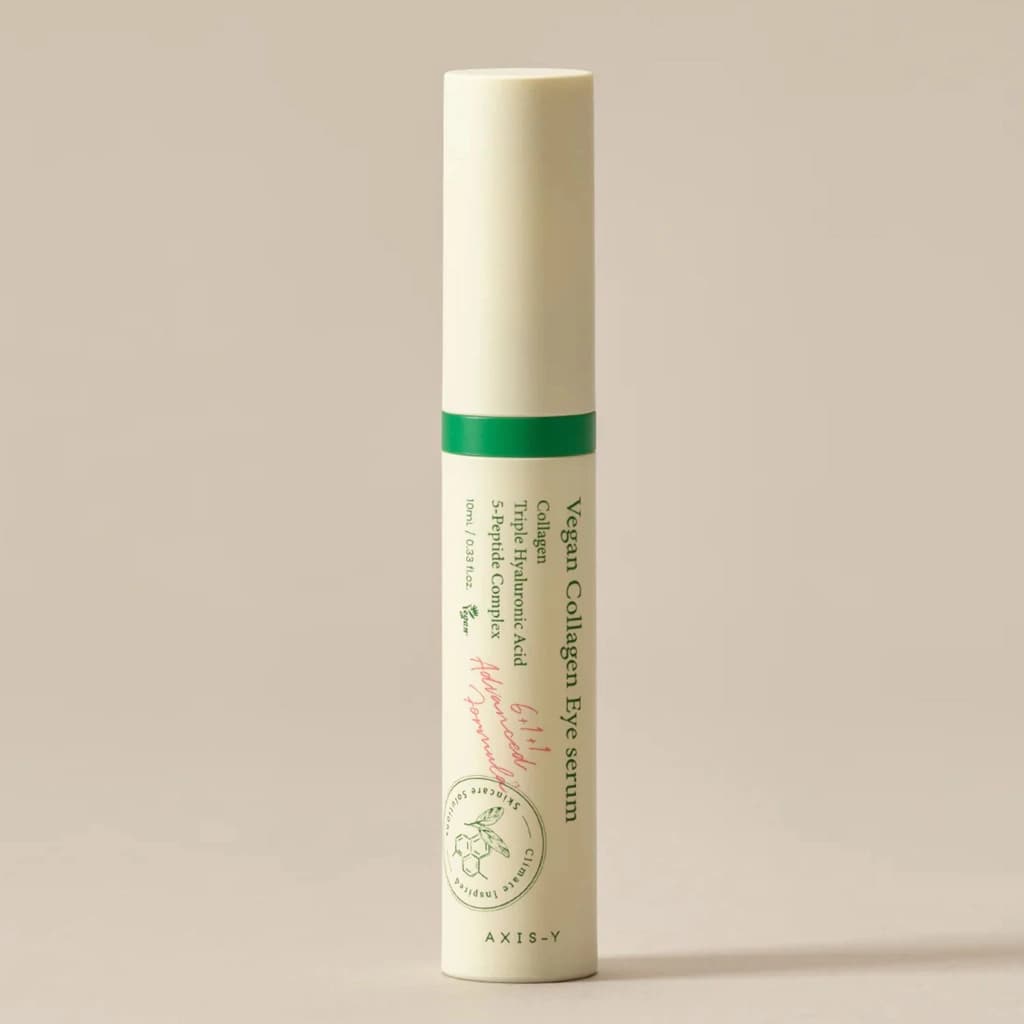 AXIS-Y Vegan Collagen Eye Serum - K Beauty Triple Hyaluronic Acid & Peptide Collagen Serum Improve Skin Elasticity, Reduce Fine Lines & Dark Circles - Vegan Korean Skin Care Eye Cream - 10ml, 0.33 fl. oz.