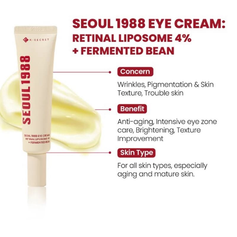 K-SECRET SEOUL 1988 Retinal Eye Cream original Korean retinal eye treatment for wrinkles and firming, available in Bangladesh from MAJESTY