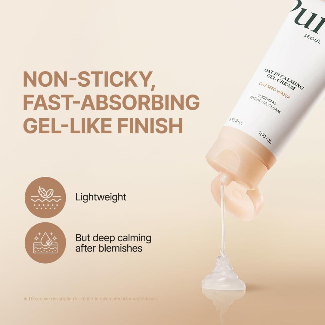 Purito Oat In Calming Gel Cream 100ml Korean Moisturizer for Sensitive Skin
