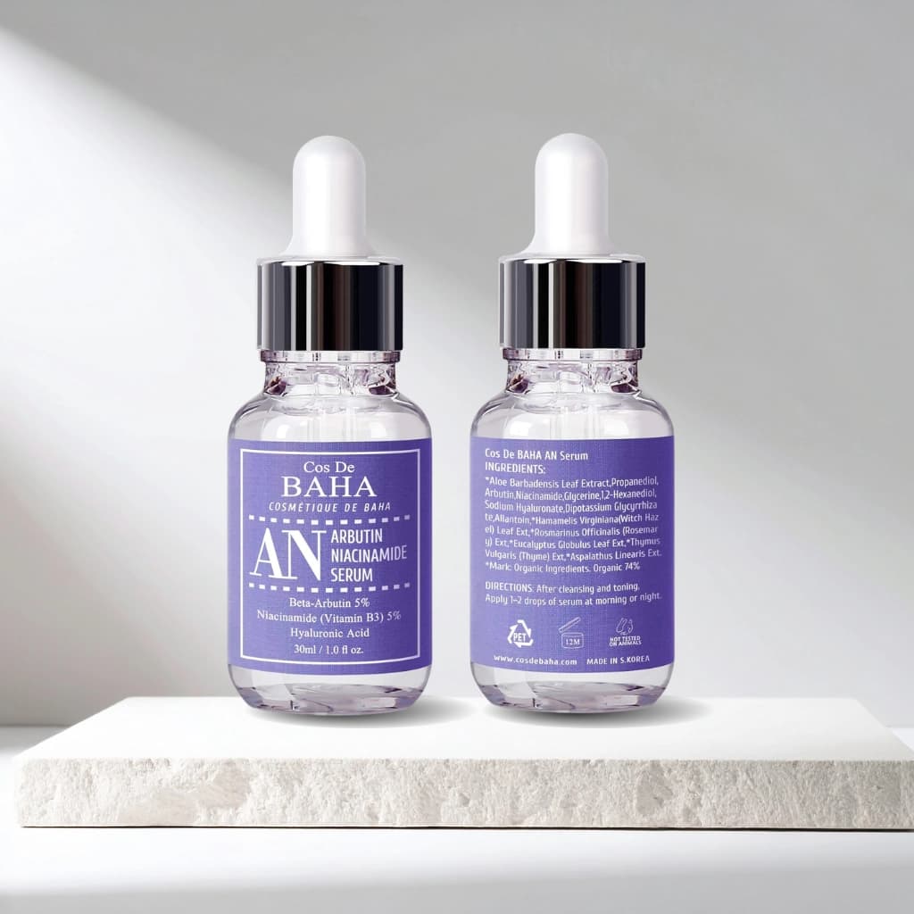Cos De BAHA Arbutin Niacinamide Serum (AN) Dark Spot Brightening Pore Minimizing Serum for Oily & All Skin Types 30ml