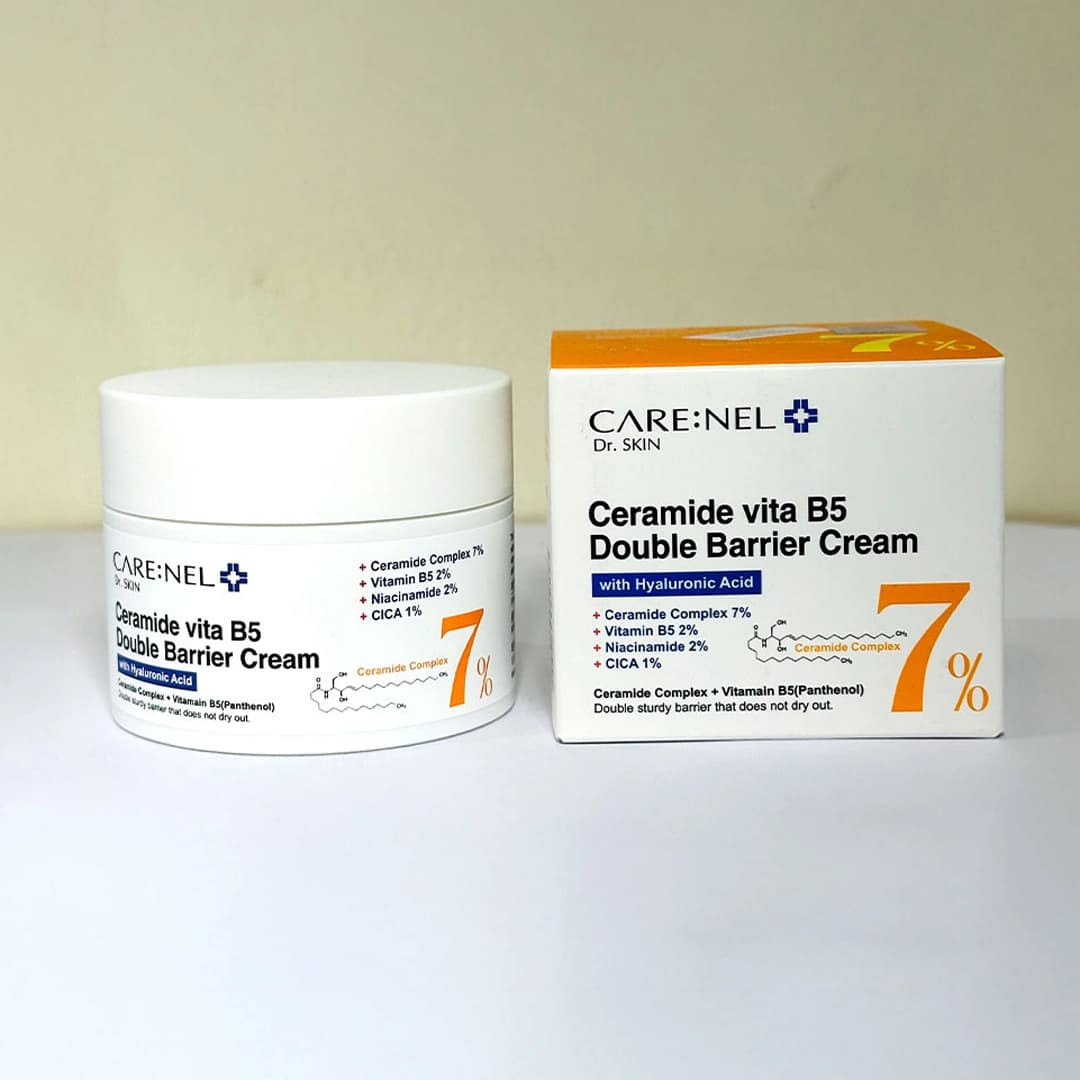 CARE:NEL 7% Ceramide Complex Vita B5 Double Barrier Repair Cream — 2% Panthenol + 2% Niacinamide + 10,000ppm Centella Asiatica + 4-Type Hyaluronic Acid — Strengthens Damaged Skin Barrier, Deep Hydration, Brightening & Soothing Korean Moisturizer for Dry, Sensitive & Barrier-Damaged Skin — 50ml