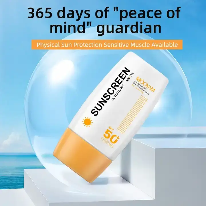 Mooyam Commuter SPF 50+ is a lightweight physical (mineral) sunscreen formulated for daily morning and evening use. Its broad-spectrum SPF 50+ formula shields skin from UVA/UVB rays and high-energy visible (“blue”) light, helping prevent sunburn and photo-aging. Enriched with hydrating, skin-friendly ingredients, it leaves a clear, non-greasy finish. Water-resistant and gentle on sensitive or oily skin, it maintains hydration and protects against fine lines and dark spots without clogging pores.