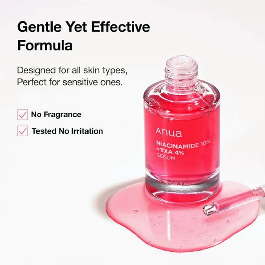 ANUA Niacinamide 10% + TXA 4% Serum bottle close up for skin brightening