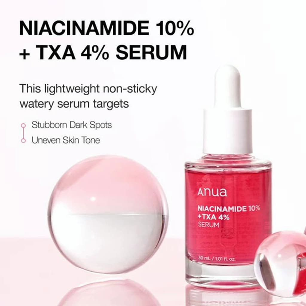 Clear radiant skin results using ANUA Niacinamide 10% + TXA 4% Serum